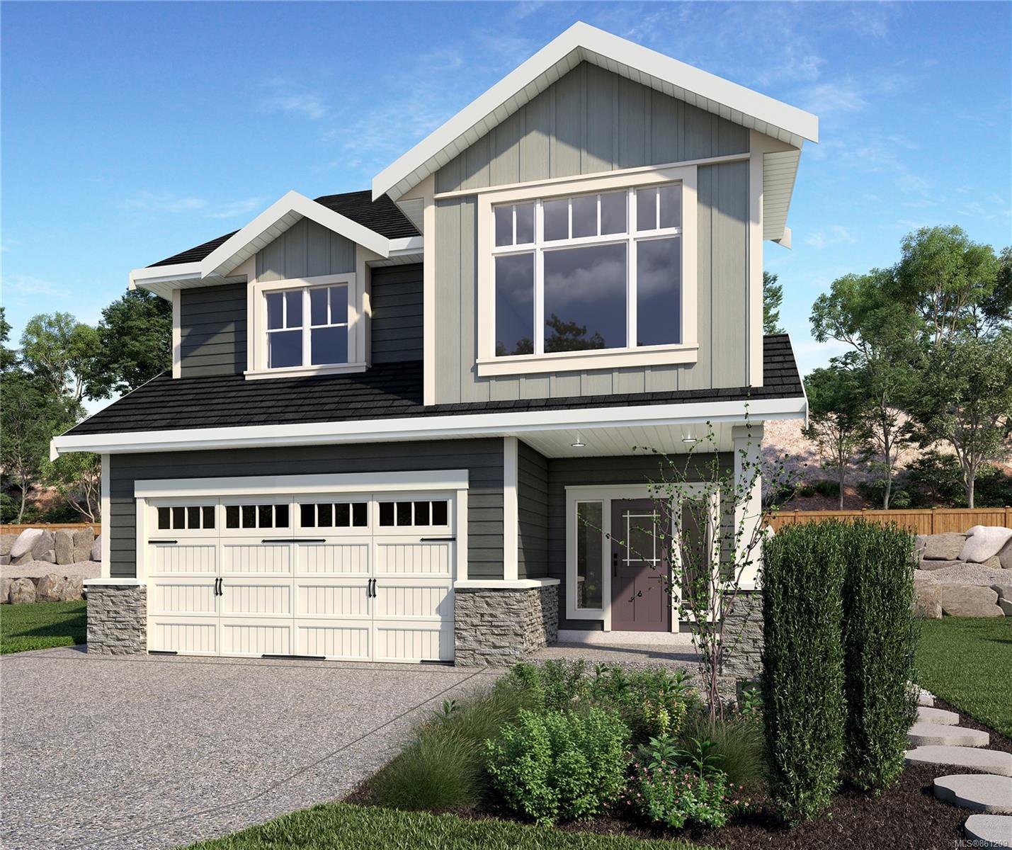 Rendering of similar home with similar plan. Not actual home, construction/colour will vary.