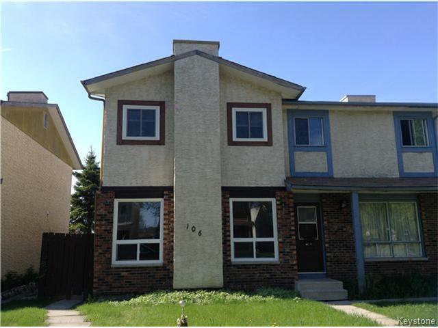 Main Photo: 106 Kinver Avenue in WINNIPEG: Maples / Tyndall Park Single Family Attached for sale (North West Winnipeg) : MLS®# 1412526